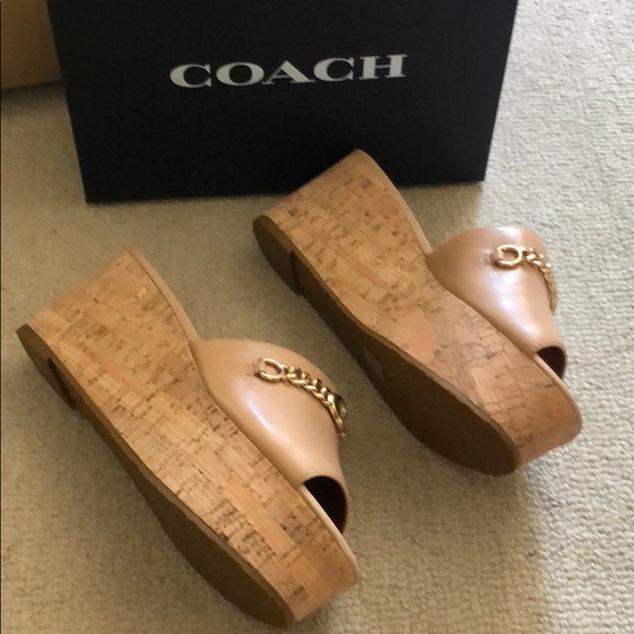 Coach Wendie Wedge Platform Beige size 7 - Picture 2 of 5